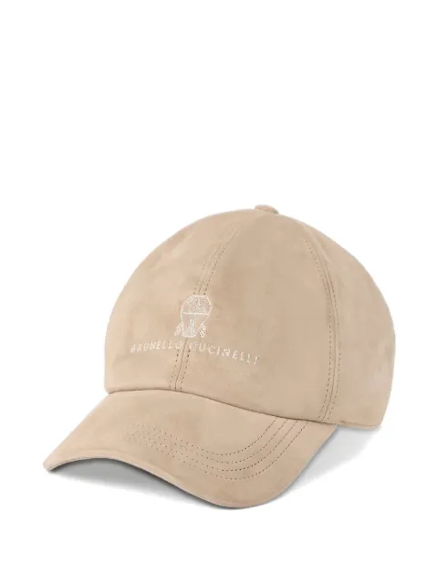 Brunello Cucinelli embroidered suede baseball cap Neutrals MPCLF9850CFP05