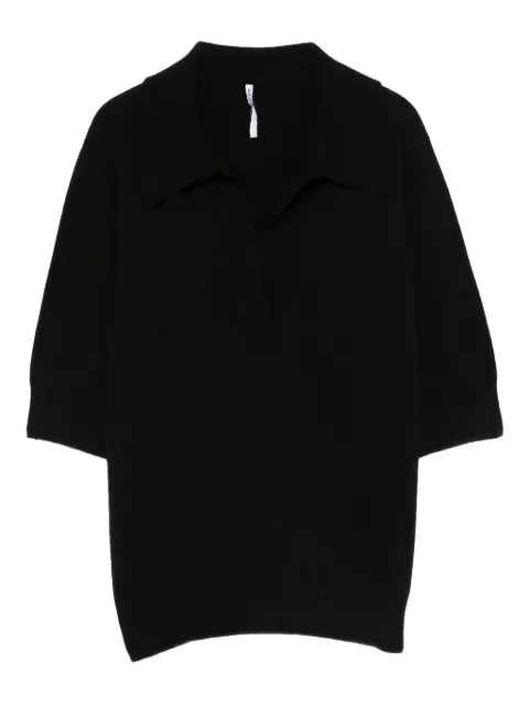 Liviana Conti Dorin V-neck three-quarter-sleeve jersey Black F5WC06