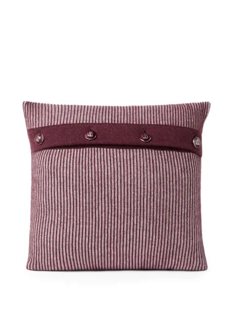 Brunello Cucinelli Vanisé striped buttoned cushion (40cm x 40cm) Red ML2270001CLP63