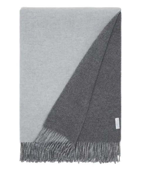 Brunello Cucinelli fringe-edges blanket (200cm x 150cm) Grey MPLA98162LCDY72