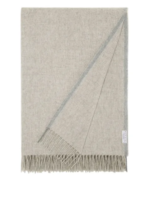 Brunello Cucinelli cashmere fringed throw (140cm x 140cm) Neutrals MPAG90141CSD08