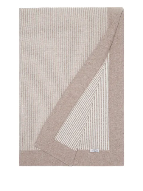 Brunello Cucinelli ribbed cashmere throw Neutrals ML2270004CMG04