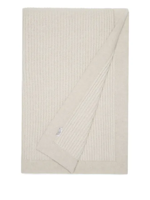 Brunello Cucinelli ribbed cashmere throw (150cm x 200cm) Neutrals ML1205504C9731