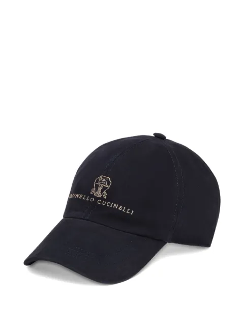 Brunello Cucinelli embroidered logo baseball cap Blue MPCLF9850CIS58