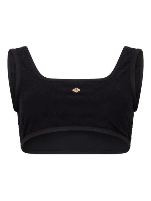 Casablanca monogram jacquard bikini top Black WPF25SWM00801