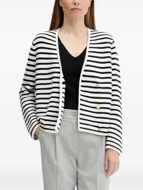Barbour striped double-breasted cardigan White LKN1650WH71