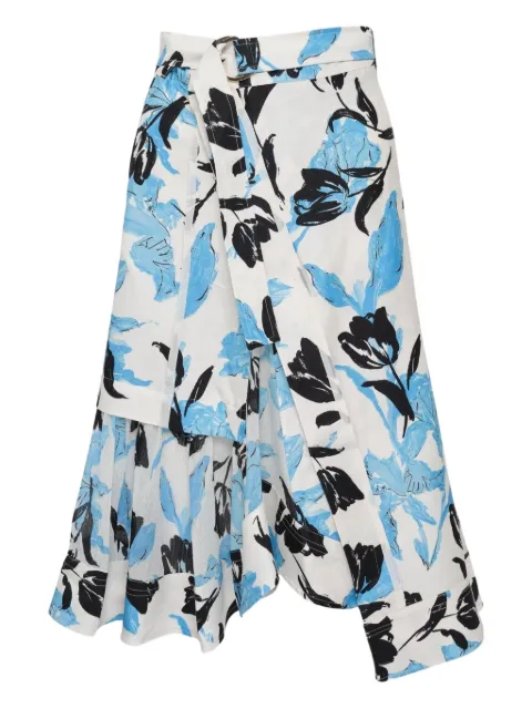 3.1 Phillip Lim floral belted midi skirt White P25136174TUOIV111