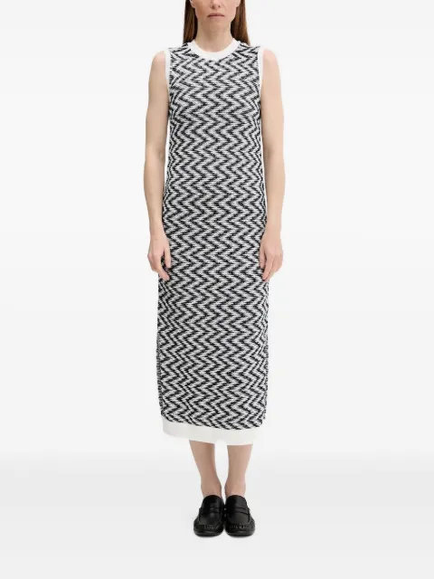 Barbour chevron-pattern sleeveless midi dress Black LDR0928WH71