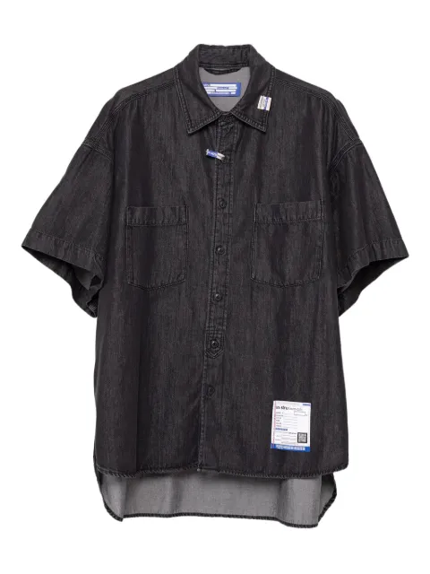 in･stru(men-tal). patch-pocket denim shirt Black I12SH003