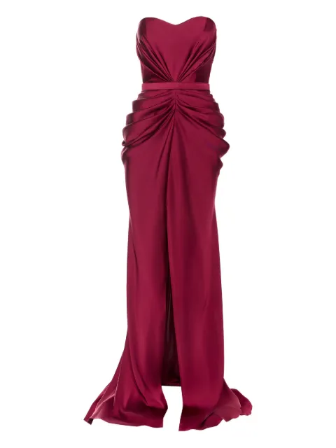 Ana Radu strapless draped maxi dress Red 6103