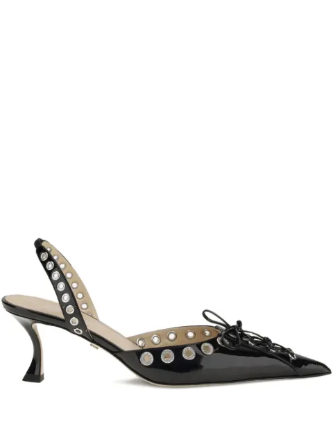 MACH & MACH crystallised corset slingback pumps Black PF25S097965PATBLK