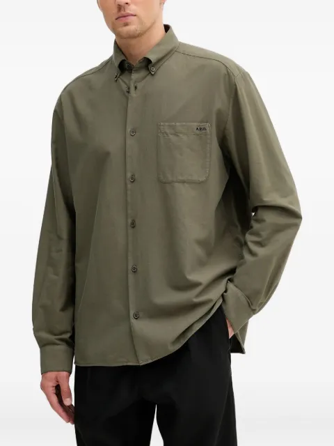 A.P.C. button-down pocket shirt Green COHAHH12599