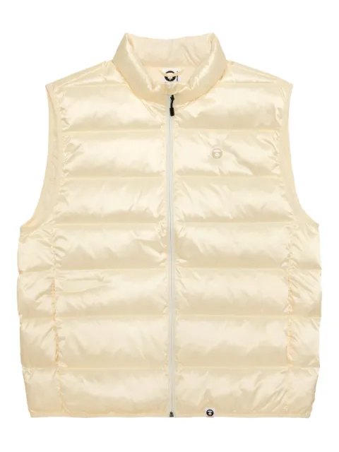 AAPE BY *A BATHING APE® quilted logo-plaque gilet Neutrals ADN7719XXP