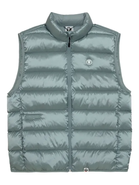 AAPE BY *A BATHING APE® logo-patch quilted gilet Blue ADN7719XXP