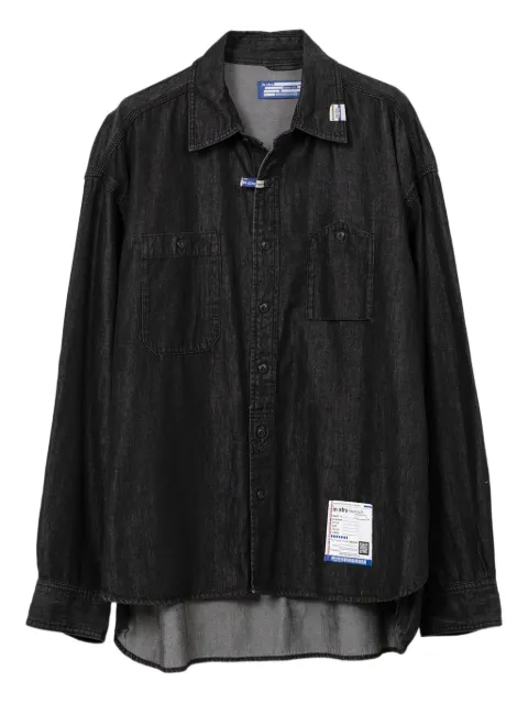 in･stru(men-tal). logo-patch denim shirt Black I12SH002