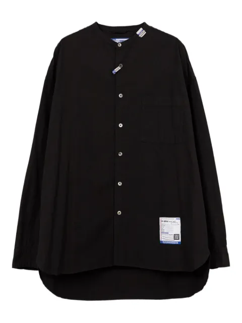 in･stru(men-tal). band-collar long-sleeve shirt Black I13SH031