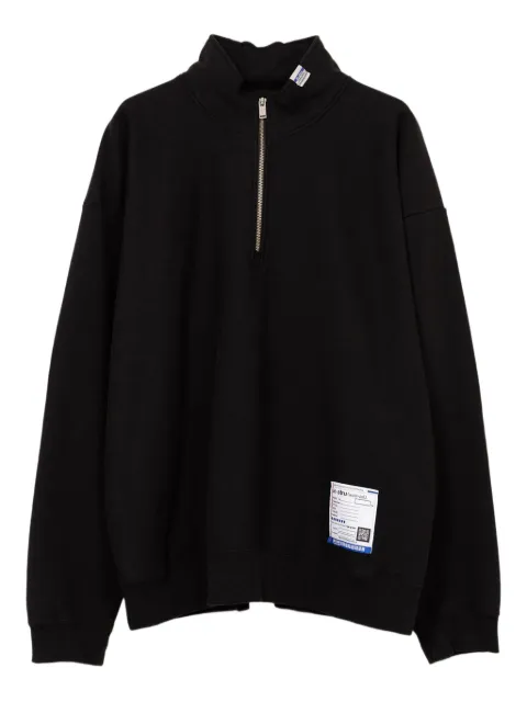 in･stru(men-tal). half-zip cotton sweatshirt Black I13PO522