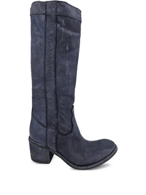Madison Maison 57mm washed-effect leather high boots Blue 2698