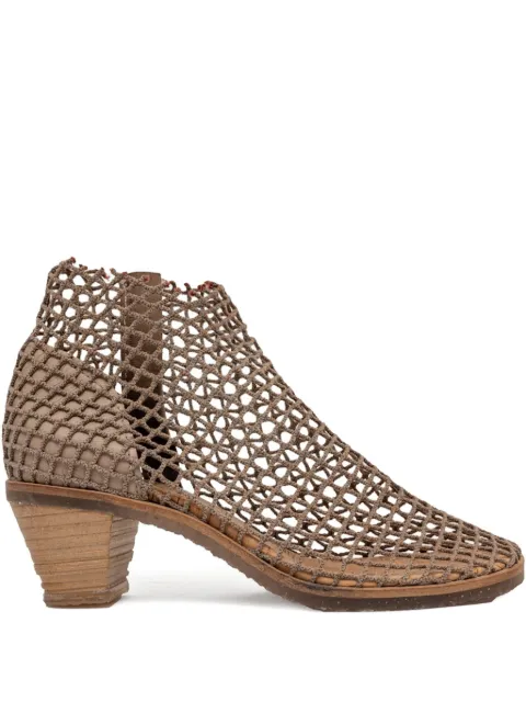 VERDURA SHOES netted block-heel boots Neutrals SARDINA