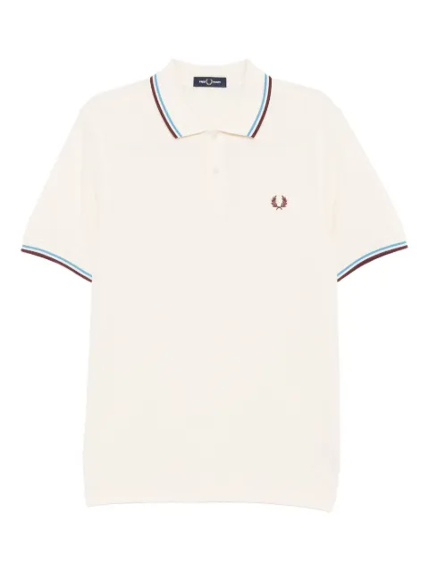 Fred Perry logo-embroidered polo shirt Neutrals M3600