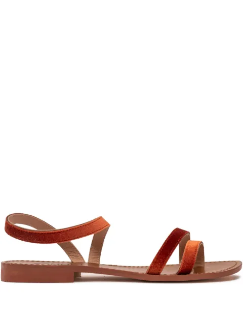 SOMMET velvet double-strap sandals Orange 1647