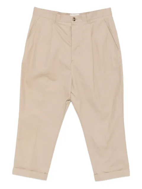 AMI Paris pleated cotton trousers Neutrals H25HTR121CO0132