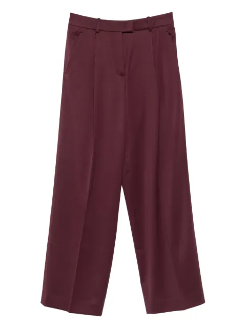 Another Tomorrow pleated wool-blend trousers Purple A124PT012WV