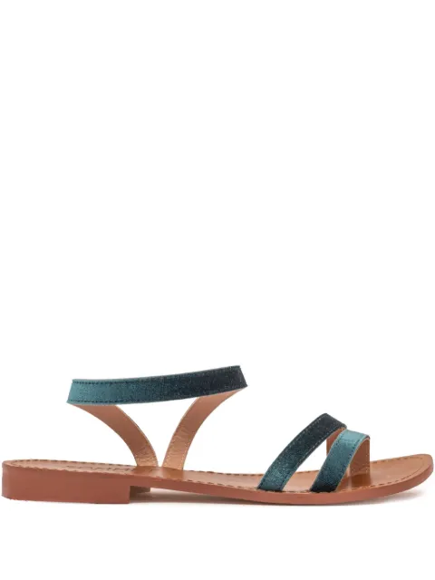 SOMMET velvet ankle-strap sandals Blue 1647