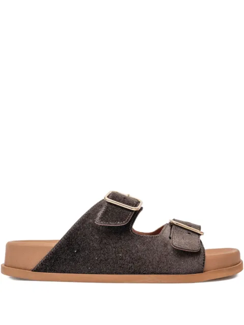 SOMMET Follonicas Tortoras double-buckle sandals Brown 1640
