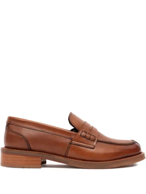 SOMMET penny-strap leather loafers Brown 590