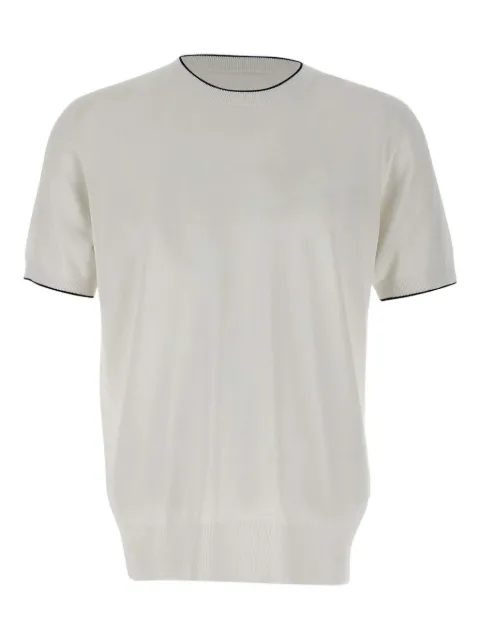 Kangra short-sleeve ribbed-edge sweater White 10000106001