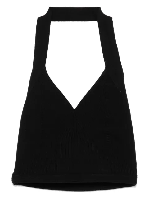 WARDROBE.NYC V-neck ribbed top Black W1126R21KN