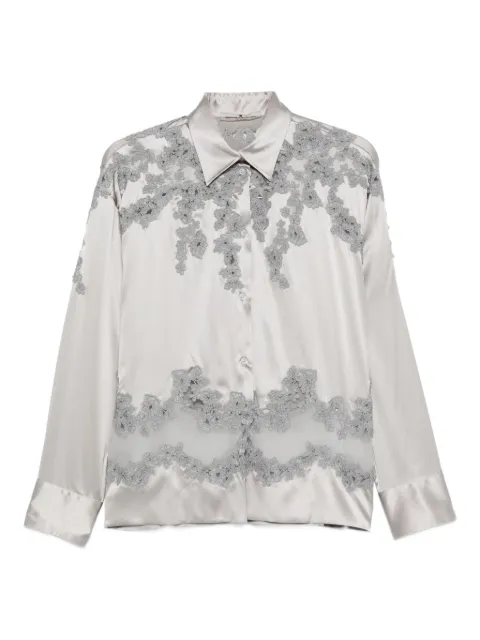 Ermanno Scervino lace-embellished silk shirt Grey D472K387HKC
