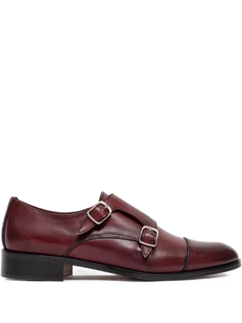 SOMMET double-buckle calf leather oxford shoes Red 6008