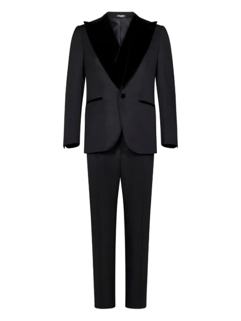 FRANZESE COLLECTION velvet-lapels suit Black C4S0BWECT777UP98