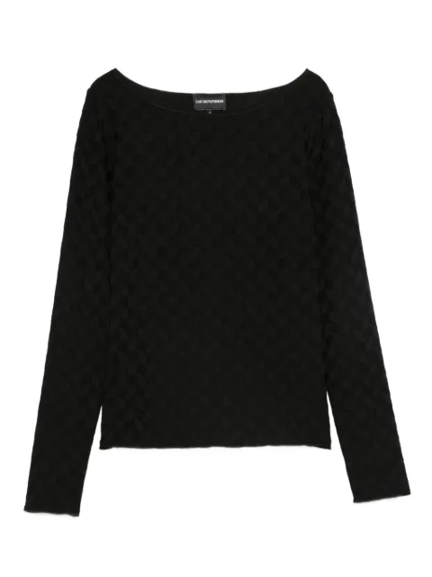 Emporio Armani textured boat-neck sweater Black EW001993AF16062