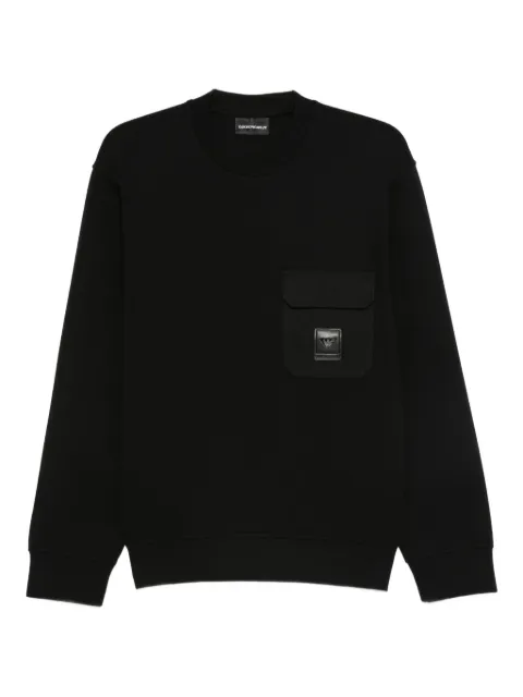 Emporio Armani patch-pocket crew neck sweatshirt Black EM002925AF10013
