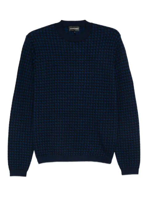Emporio Armani houndstooth wool sweater Blue EM001989AF14199