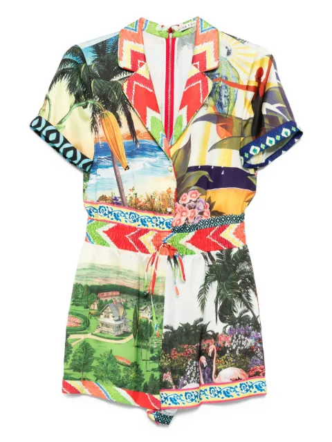 alice + olivia Leighton patchwork print jumpsuit Green CC505P92801