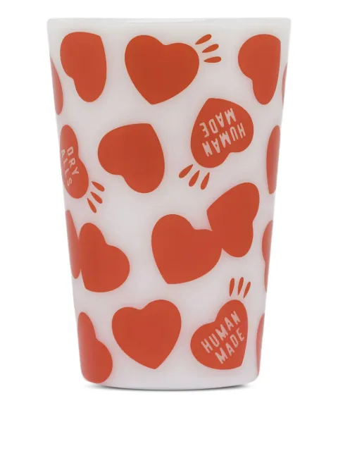 Human Made heart-print glass tumbler Red HM29GD081RED