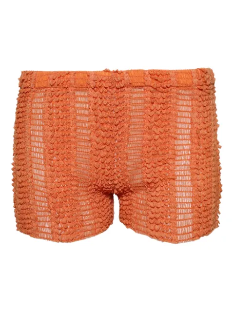 Roberta Einer smocked ruffled shorts Orange RESS25AS1