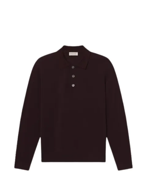 FRAME long-sleeved piqué polo shirt Red ME25JTE010