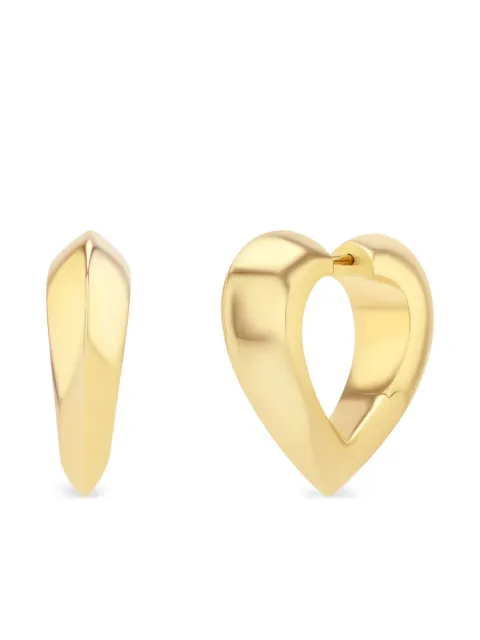 Lizzie Mandler Fine Jewelry 18CT yellow gold Heart Huggie earrings Gold E748515
