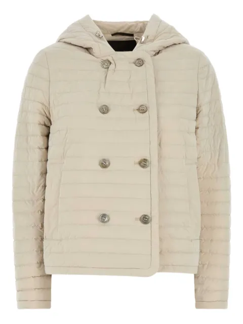 Moorer hooded double-breasted padded jacket Neutrals MODPI100214DIMEAOSU0033