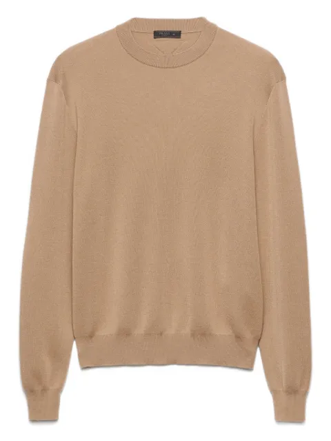 Prada triangle-logo cashmere sweater Brown UMF097SOOO17TS