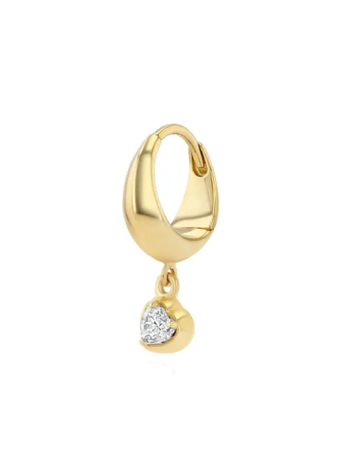 Lizzie Mandler Fine Jewelry lizzie crescent hoop w with heart single 18k YG Gold E90385HR