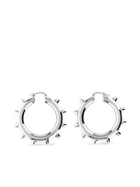 Jil Sander spike-embellished hoop earrings Silver J12VG0361P6959042
