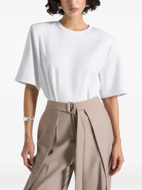 Manière De Voir Mia wide shoulder bodysuit T-shirt White WMN4428