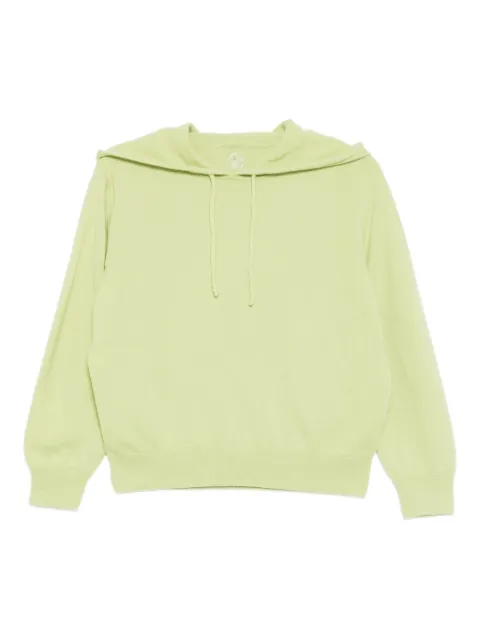Teddy Cashmere logo-embroidered hoodie Green ELBA
