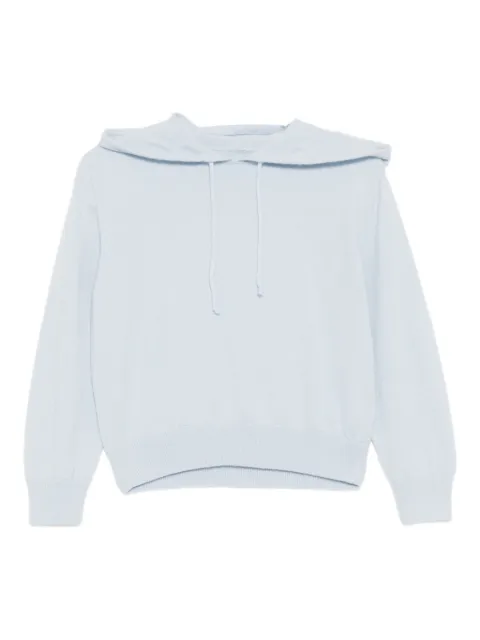 Teddy Cashmere logo-embroidered hoodie Blue ELBA